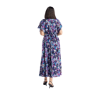 Rochie ADesign lunga din viscoza cu maneca lalea si nod bust