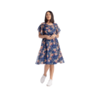 Rochie din voal cu buline de catifea si maneca lalea